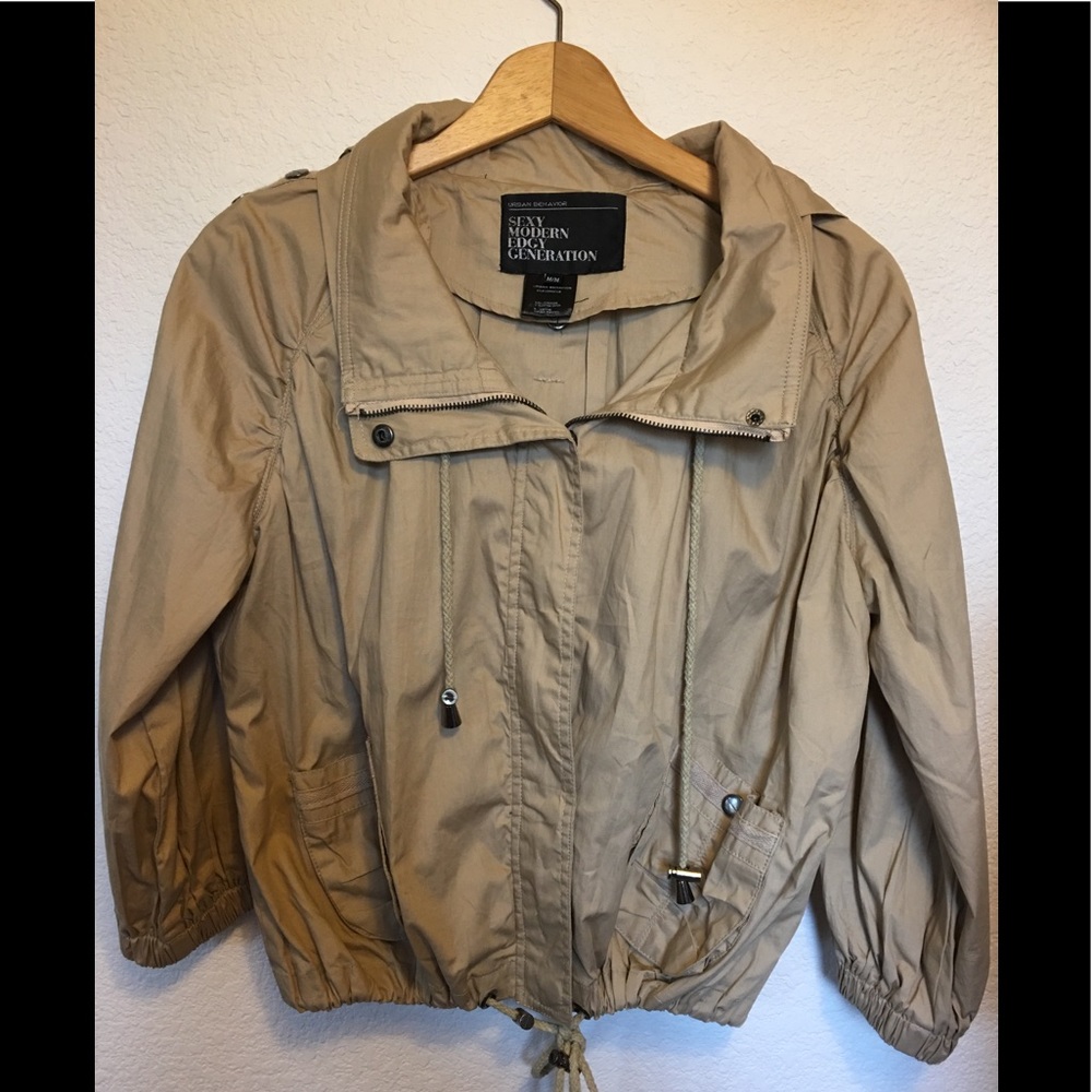 NWOT Urban Behavior hip khaki parachute jacket